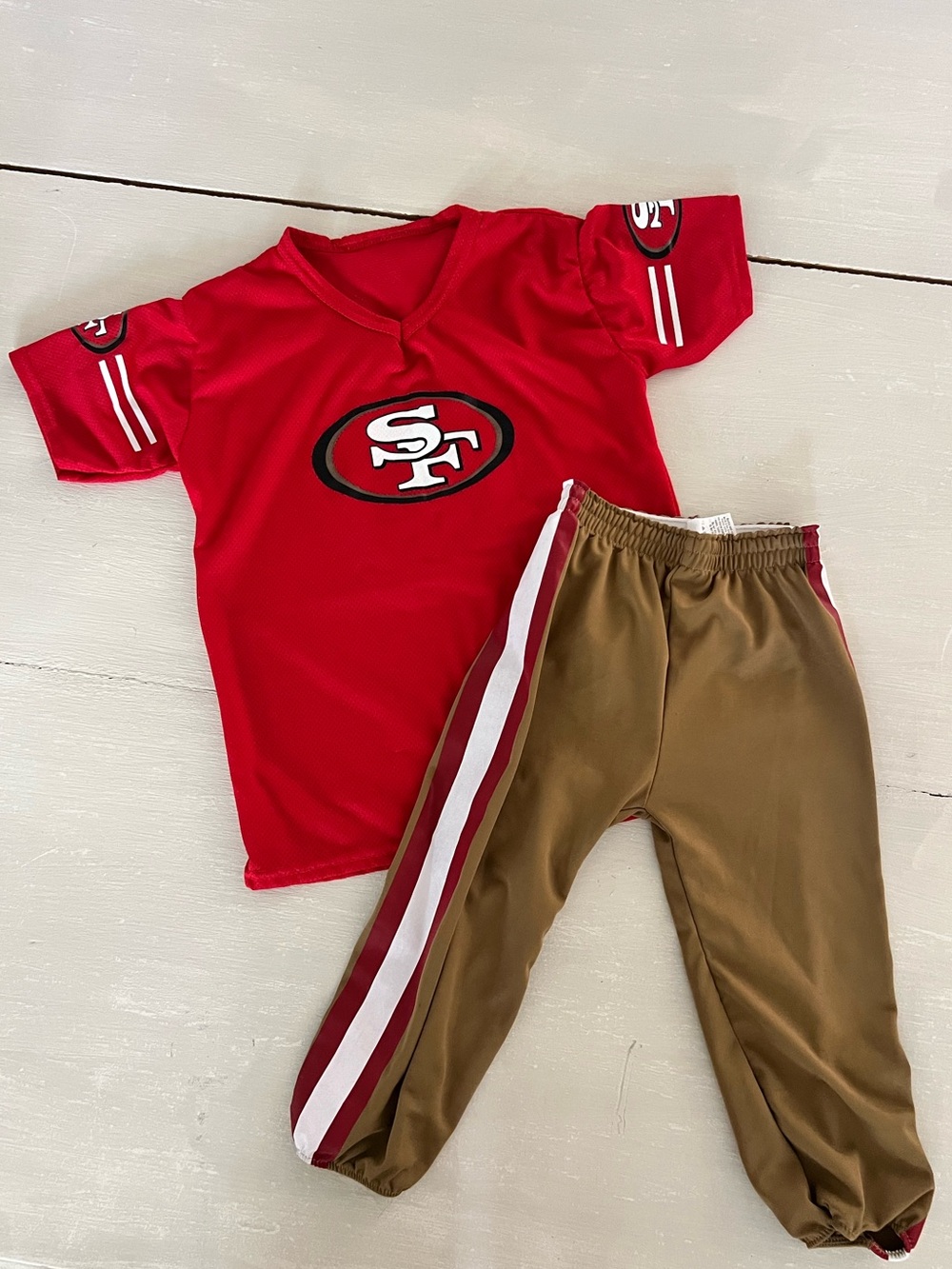 San Francisco 49ers Red Kids Jersey & Brown Stripe Track Pants Set boys M